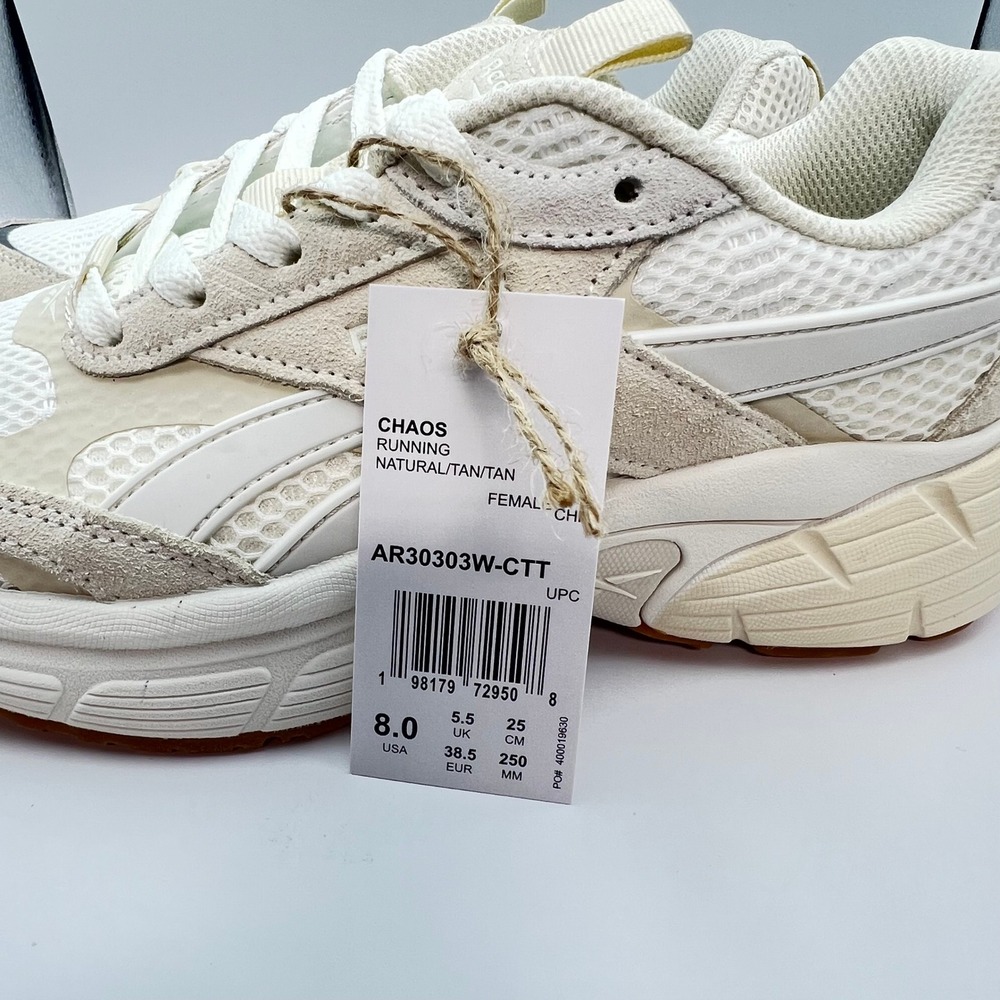 Reebok Chaos Running Shoes Womens 8 Natural Tan Suede Mesh FuelFoam AR30303W-CTT - Picture 7 of 9